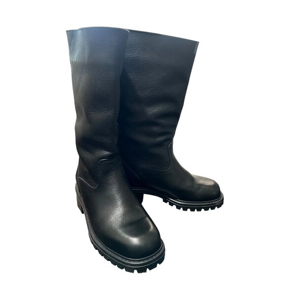 L.L. Bean Womens Black Leather Mid-Calf Boots Winter Waterproof Size 7 - Picture 2 of 11